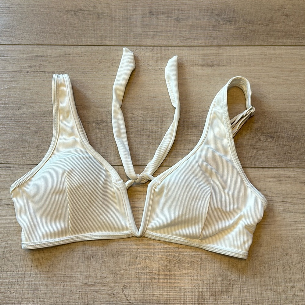 white Zaful bikini bathing suit, size large